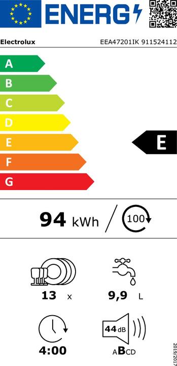 Energy Label Electrolux EEA47201IK 13 place settings E