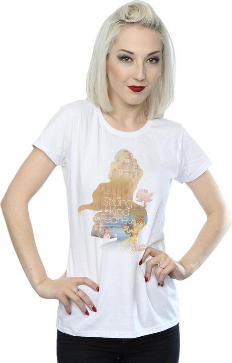 Actual product image Disney Princess Womens/Ladies Belle Filled Silhouette Cotton T-Shirt (M)