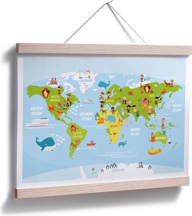 Image du produit Trenddeko Carte du monde amusante pour enfants (30 x 24 cm)