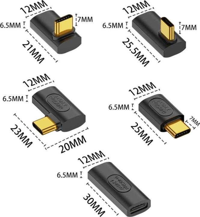 Actual product image PowerGuard USB-C to USB-C Adapter (male/female) USB4 40 Gbit/s 240W (USB 4.0)