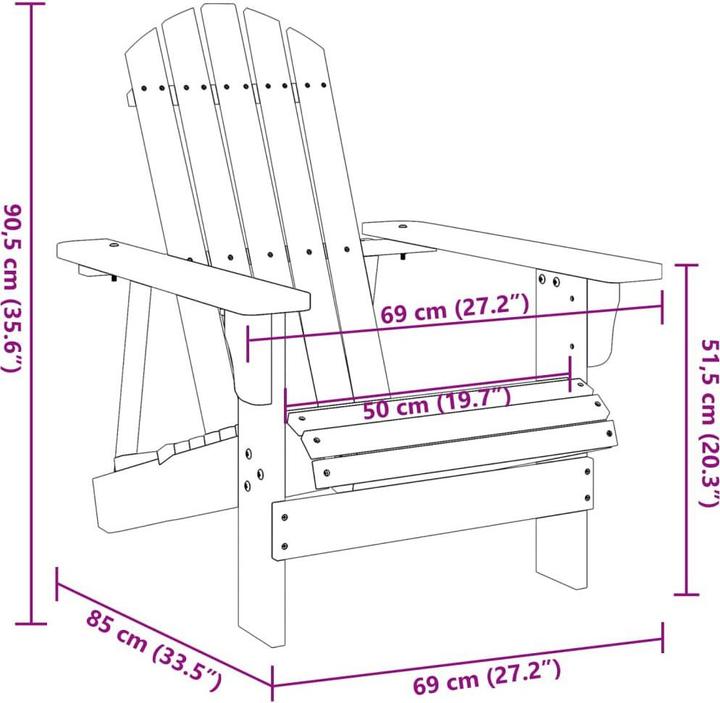 Actual product image VidaXL Adirondack chair