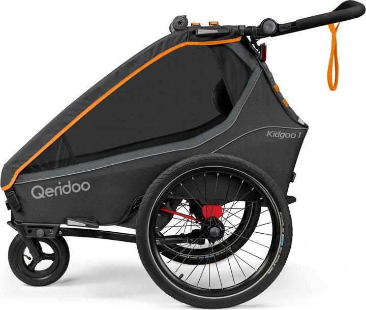 Qeridoo Remorque vélo pour enfant Kidgoo 2 FIDLOCK Edition orange