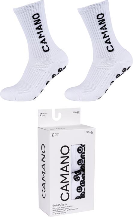 Immagine prodotto Camano Calze sportive con grip Extra strong Calze da calcio antiscivolo Calze da tennis Calze che (35, 38)