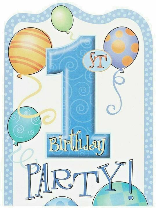 Actual product image Unique Party 1st Birthday Invitations (Pack of 8) (8 pcs.)