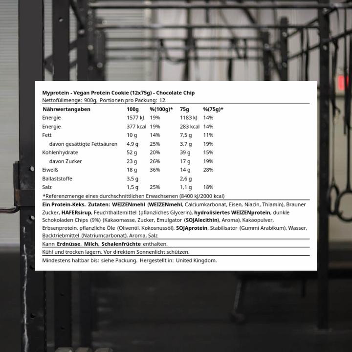 Produktbild MyProtein Vegan Protein Cookie (Chocolate chip, 1 Stk., 900 g)