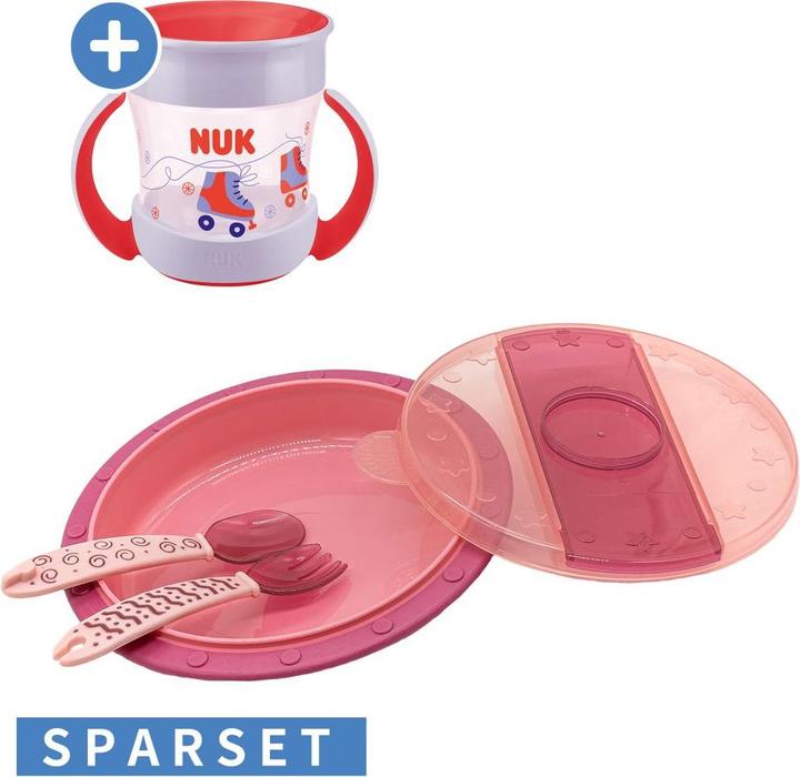 Produktbild NUK Kindergeschirr-Sets 4-tlg. Set für unterwegs inkl. Babyteller mit Besteck
