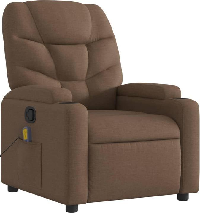 Actual product image VidaXL Massage chair brown fabric,Colour: Brown,Material: Fabric (100