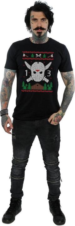 Actual product image Absolute Cult Mens Christmas Fair Isle T-Shirt (XL)
