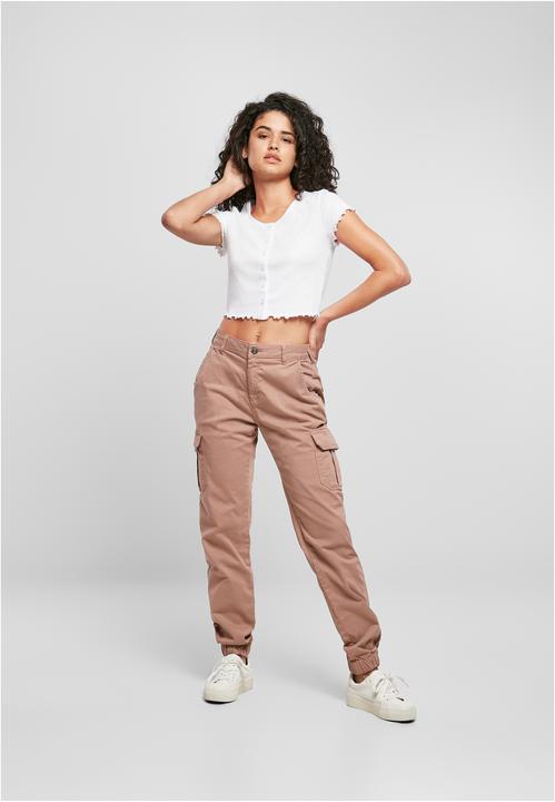 Image du produit Urban Classics Ladies Cropped Button Up Rib Tee (M)