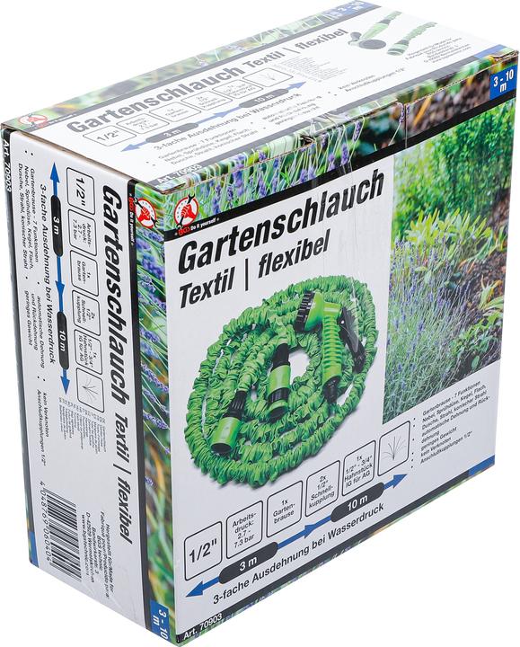 Actual product image BGS Water Hose Textile flexible with Garden Hand Shower with 7 Functions 3 - 10 m (10 m, 9.50 mm)