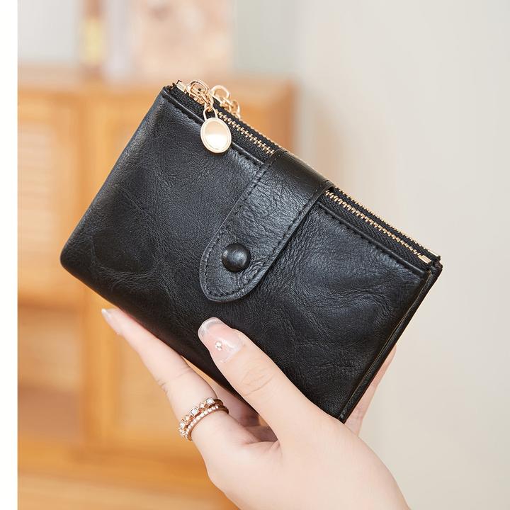 Immagine prodotto Only-Bags.Store Retro-Brieftasche mit Knopfverschluss, mehreren Kartenfächern, RFID-Blockierung, dreifach