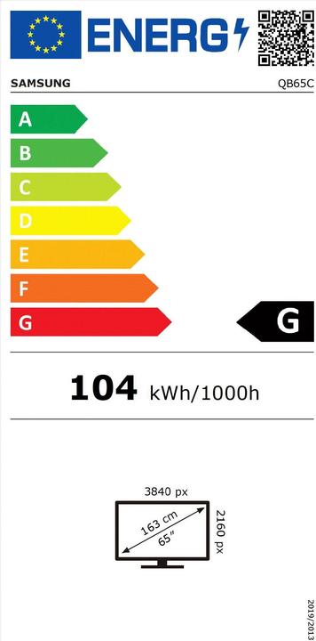 Etichetta energetica Samsung QB65C (3840 x 2160 pixel, 65")