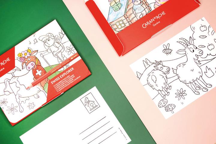 Actual product image Caran d'Ache Swiss Explorer Karten zum Ausmalen (A6, Soft cover)