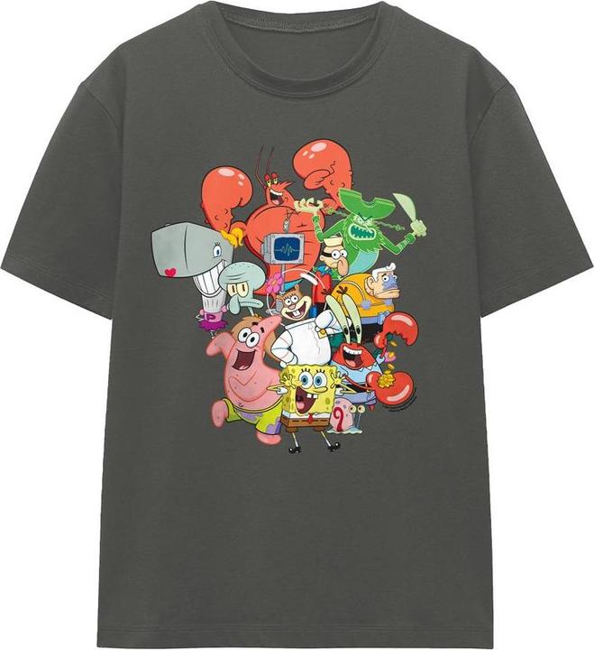 Actual product image Spongebob Squarepants Unisex Adult The Whole Gang T-Shirt (XXL)