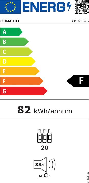 Etichetta energetica Climadiff Frigorifero per vini CBU20S2B