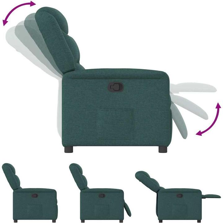 Actual product image VidaXL Massage armchair Dark green fabric Massage TV armchair