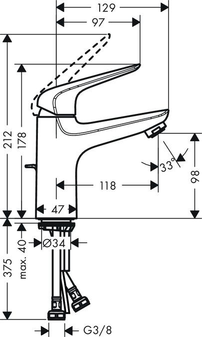 Produktbild hansgrohe Einhebel-Waschtischmischer NOVUS 100