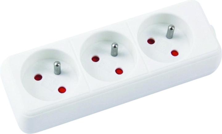 Actual product image Office Products Extension cable, 3 sockets, 3 m, with earthing, white (3 x, 3 m)