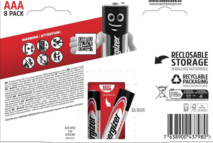 Produktbild Energizer Max Alkaline (8 Stk., AAA)