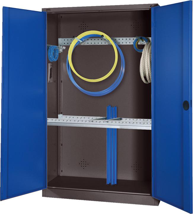 C+P Modul-Sportgeräteschrank mit Grundausstattung (HxBxT: 195x120x50 cm, mit Vollblech-Flügeltüren)