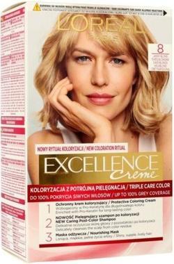 Actual product image L'Oréal Paris L'Oreal Excellence Creme Hair Dye 8.0 Lightonde (8.0 Lightonde)
