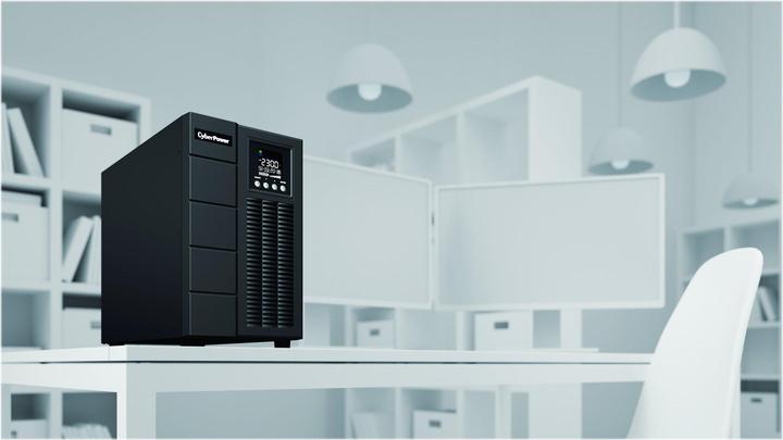Actual product image Cyberpower OLS1000EA-DE Double conversion UPS 1000VA/900W LCD SNMP Slot german software VMWARE ready (1000 VA, 900 W, Online double converter UPS)