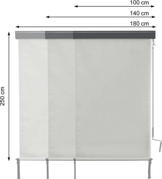 Produktbild Swisshandel24 Vertikalmarkise, Senkrechtmarkise Sichtschutz Aussenrollo Rollo, UV-Schutz 50 Stoff - 250x180cm, gel (1.80 m)