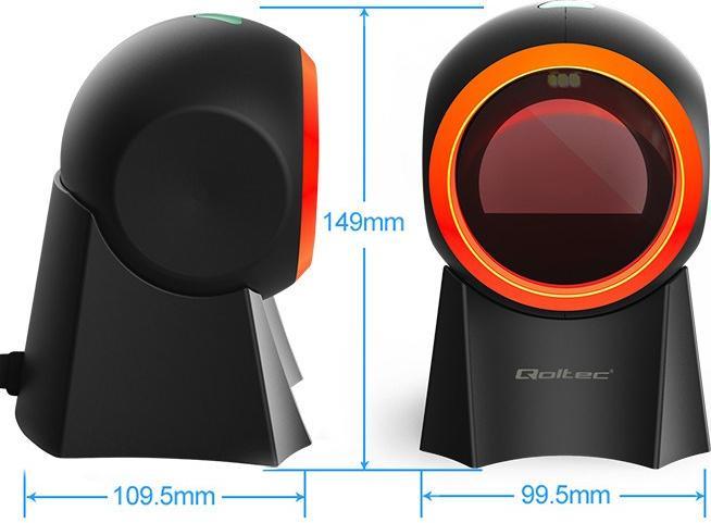 Image du produit Qoltec 50857 Scanner de codes à barres filaire de bureau 1D | 2D (Codes à barres 1D, Codes à barres 2D)