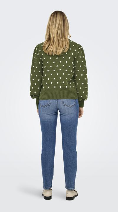 Immagine prodotto JdY Vestibilità regolare Collo alto Polsini lunghi Maniche a sbuffo Pullover Maglione in maglia (XXL)