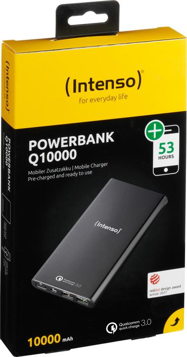 Actual product image Intenso Power Bank Q10000 (10000 mAh, 5 W, 37 Wh)