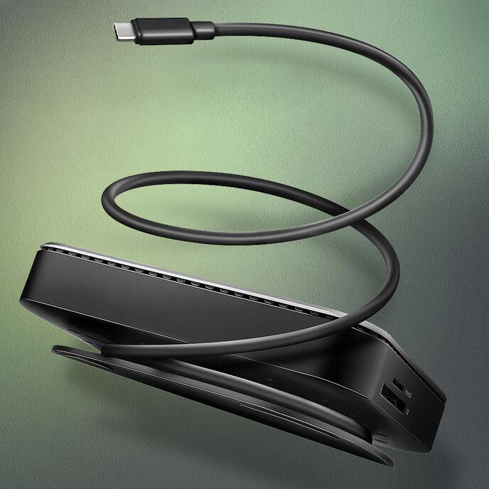Immagine prodotto Axagon HMC-UFO hub USB-C, M.2 SATA/NVMe, 1 Gbit/s Ethernet, 384 kHz audio - nero/argento (USB-C, 3 Porti)