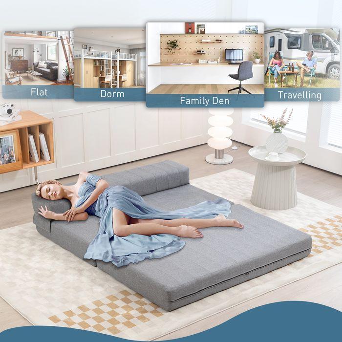 Immagine prodotto Swisshandel24 Poltrona pieghevole con funzione letto, letto per ospiti, pieghevole, fino a 250 kg, 138x80x50 cm (2 posti)