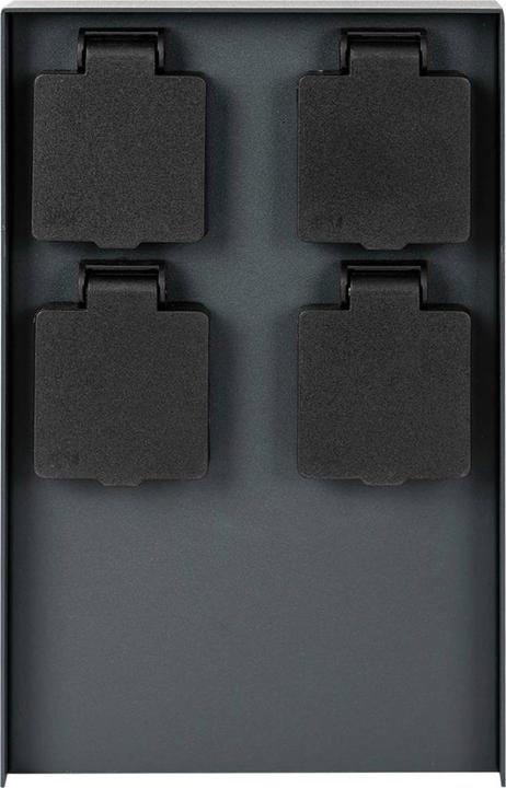 Actual product image Grafner Socket column black with 4 outdoor sockets stainless steel garden socket energy column