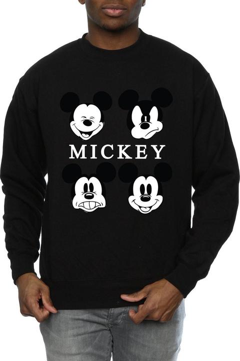 Actual product image Disney Mens Four Heads Mickey Mouse Cotton Sweatshirt (L)