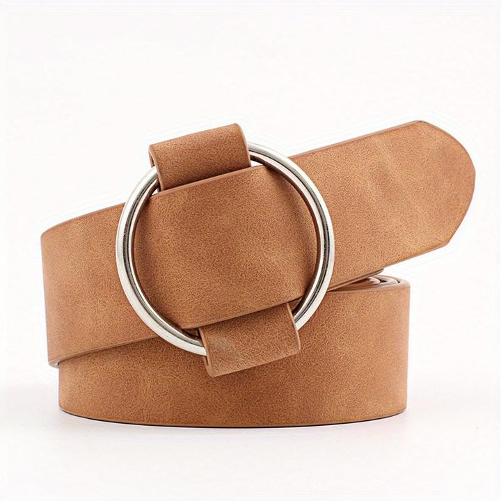 Produktbild Only-Bags.Store 1 Stück. Gürtel ohne Nadel Runde Schnalle Casual Gürtel, Jugend-Mode, breite Taille Gürtel