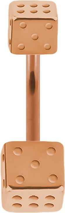 Produktbild Star Piercing Banane rosegold mit zwei Würfel (ohne Messing, Chirurgenstahl 316L)