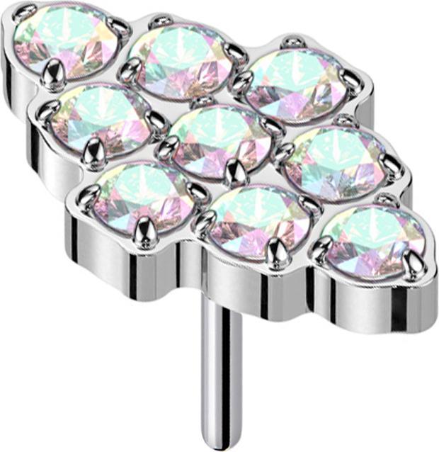 Immagine prodotto Star Piercing Cristalli argento diamante senza fili multicolore (Titanio G23, senza ottone)
