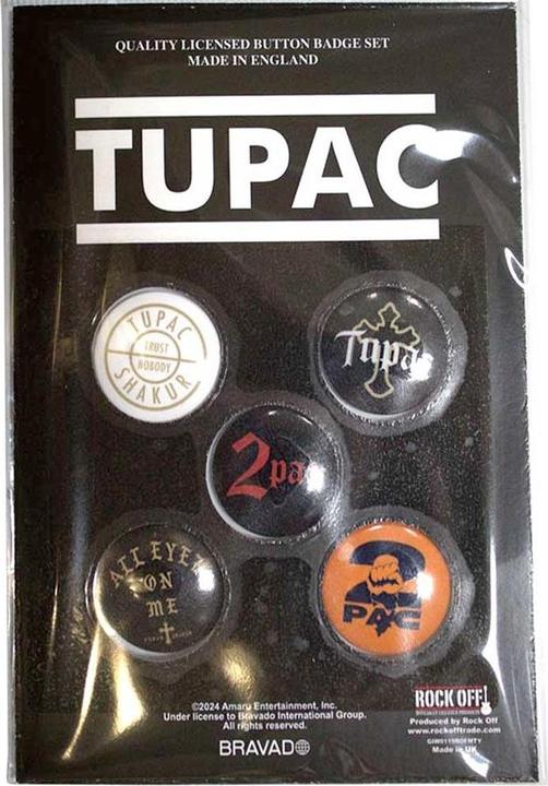 Tupac Shakur Abzeichen All Eyez On Me 5erPack Kunststoff Metall