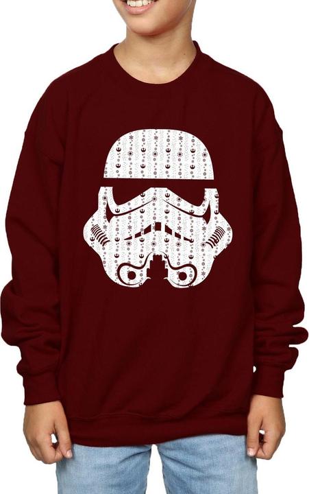 Actual product image Star Wars Boys Christmas Stormtrooper Helmet Sweatshirt (140, 146)