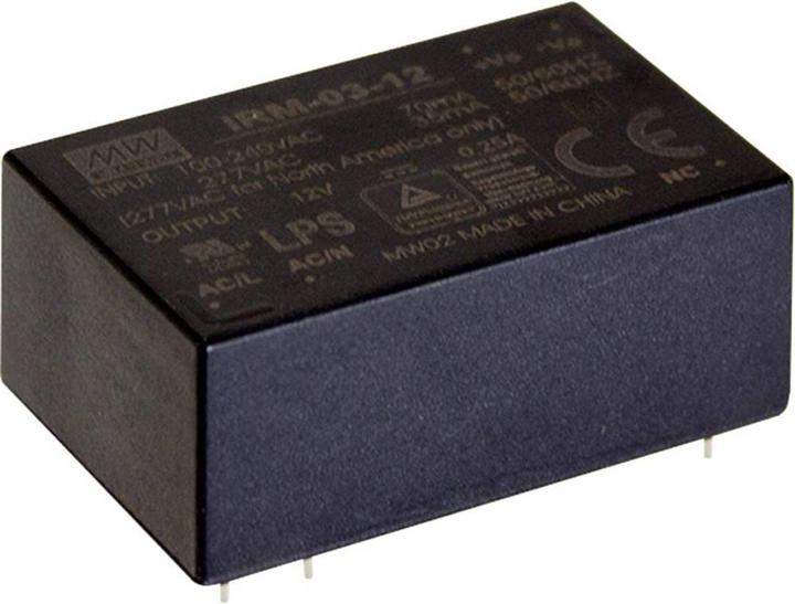 Image du produit MeanWell IRM-03-15S Alimentation & convertisseur de tension (Adaptateur de protection contre les surtensions)