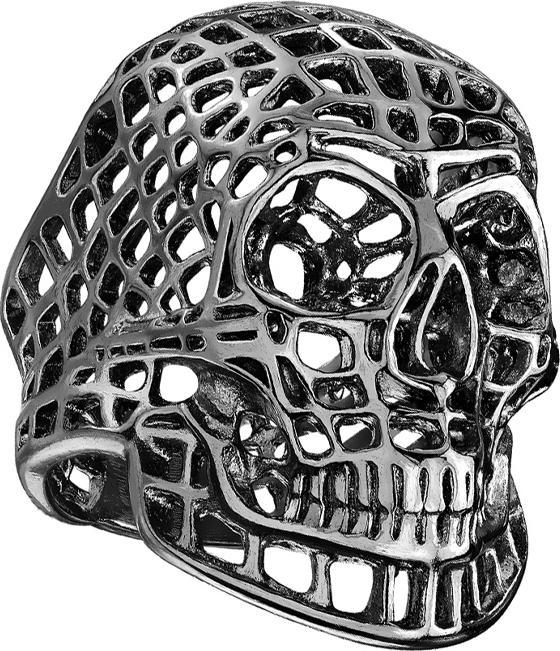 Produktbild Star Piercing Ring schwarz Totenkopf Netz (Chirurgenstahl 316L, ohne Messing)