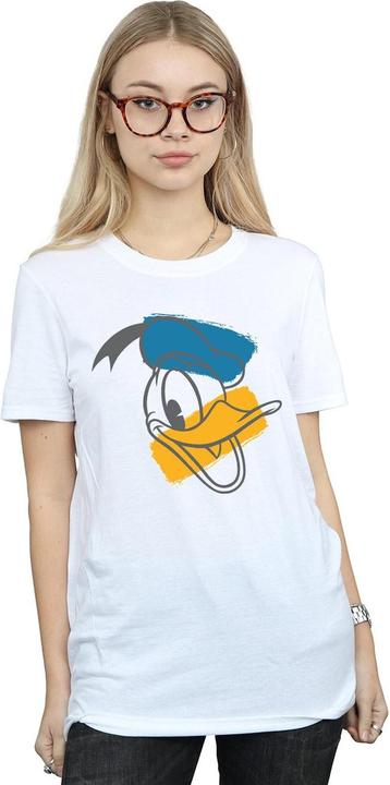 Actual product image Disney Womens/Ladies Donald Duck Head Cotton Boyfriend T-Shirt (L)