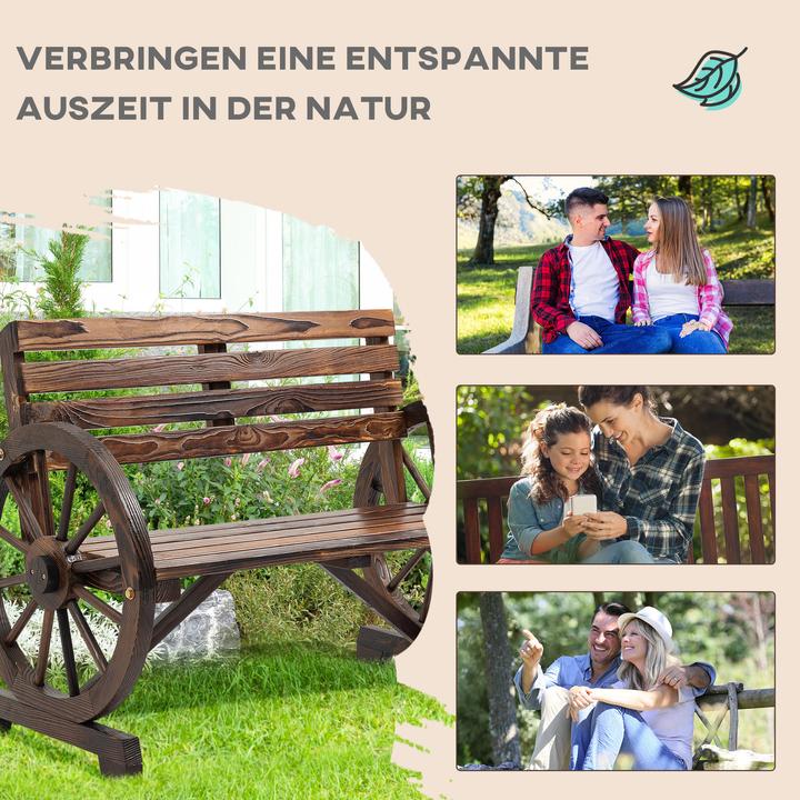 Produktbild Outsunny Gartenbank Wagenrad-Design