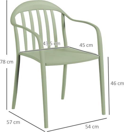 Actual product image Swisshandel24 4er Set Gartenstuhl, Kunststoff, stapelbar, bis 120 kg, Grün