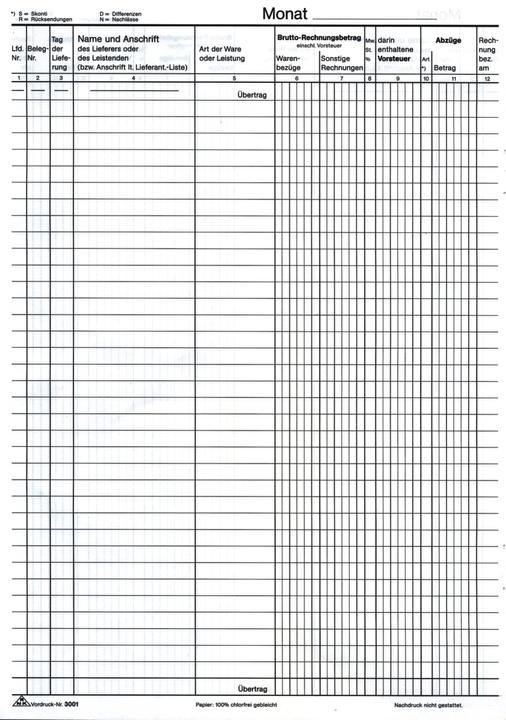 Valori nutrizionali e ingredienti Rnk Libretto di ricevimento merci A4 40BL (40 x)