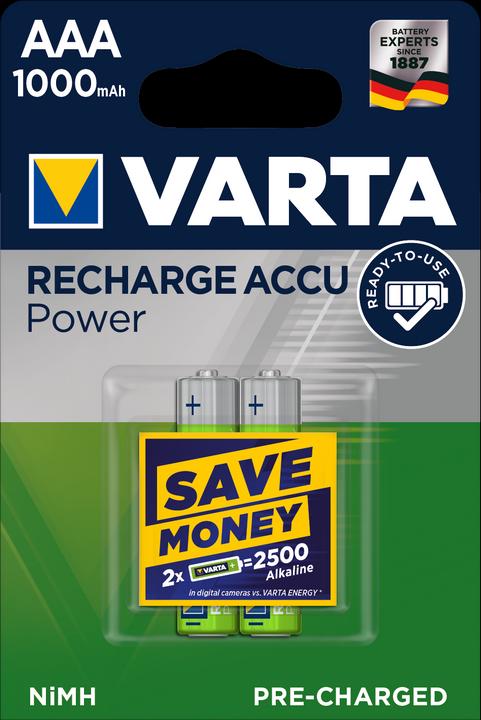 Varta Recharger Accu Power (2 pcs, AAA, 1000 mAh)