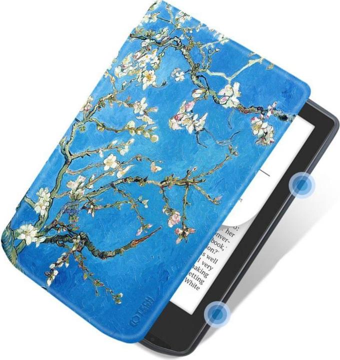 Produktbild Tech-Protect SmartCase case for PocketBook Verse / Verse Pro - blue with sakura flowers (Verse Pro)
