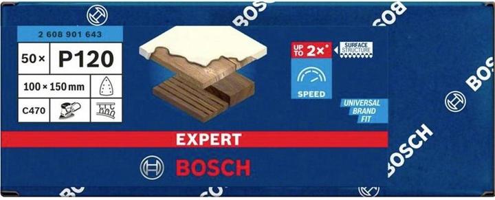 Produktbild Bosch Professional Zubehör EXPERT C470 Schleifpapier, 100 x 150 mm, G 120, 50 Stück (G120)