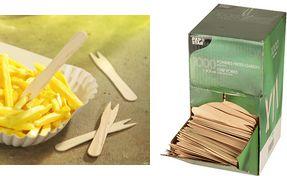 Actual product image Papstar French fries forks wood pure (1000 x)