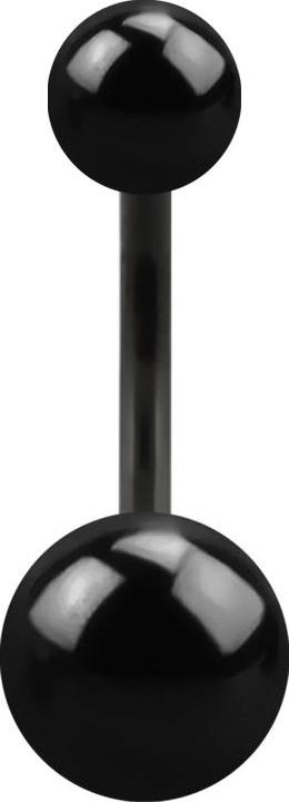 Star Piercing Banane Innengewinde schwarz mit zwei Kugeln (Titan G23, ohne Messing)